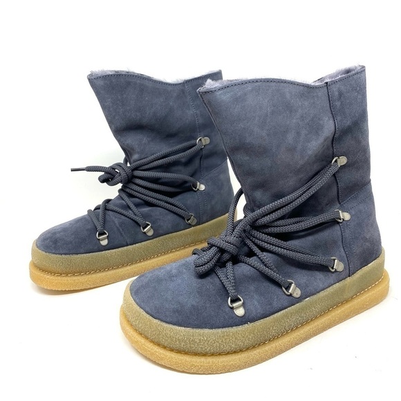 Birkenstock Masi Graphite Suede Leather Fur Lined Boots NARROW - Picture 6 of 9